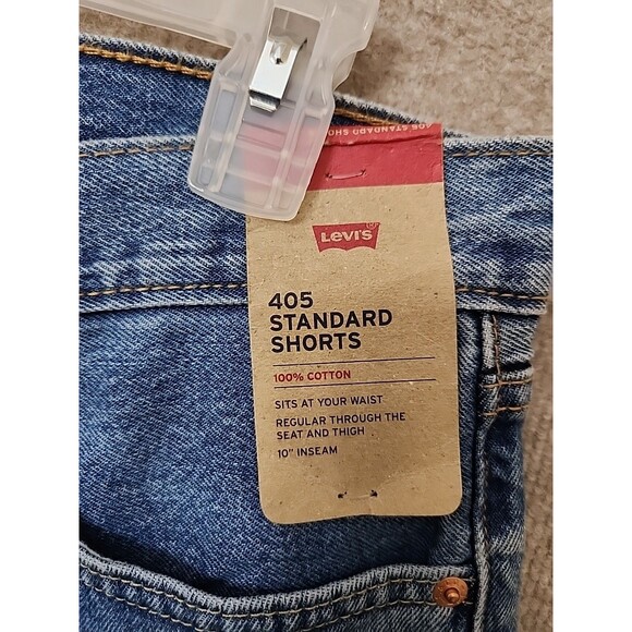 Levis 405 Shorts Mens 33 Blue Medium Wash Standard Fit 100% Cotton NEW - Picture 4 of 9